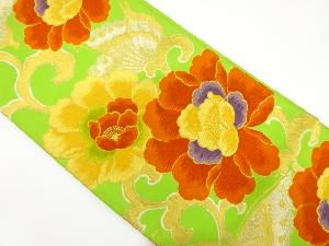 アンティーク　牡丹唐草に蝶模様織り出し袋帯（材料）